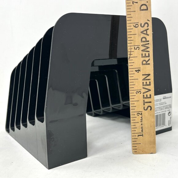 Vintage 2001 ELDON STEP SORTER Black Desk Organizer Office File Holder Mail USA - Picture 10 of 11